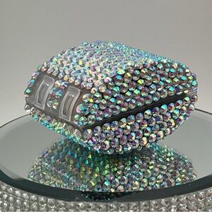 Austrian Glass Crystal Rhinestone Makeup Kabuki Brush W/Bedazzled Case